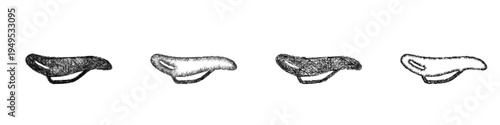 Sketch bike saddle icon design set