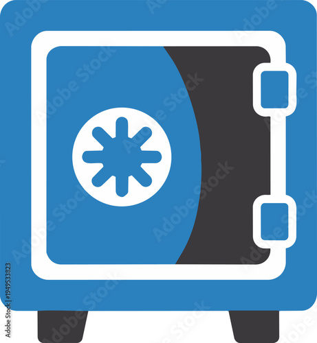 Safe vault vector icon for financial security and banking protection isolated