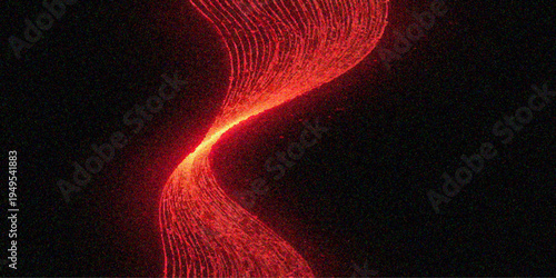 Abstract red and black background featuring a fluid wave design with glowing orange energy lines and a fractal motion texture for a modern technology wallpaper backdrop