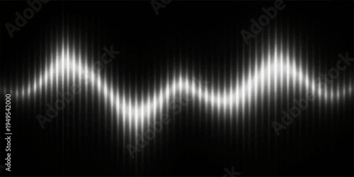 Colorful digital technology wallpaper featuring an abstract White wave pattern with glowing rainbow equalizer lines and motion effects on a dark backdrop vector illustration