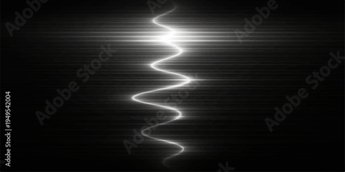 A digital art wallpaper featuring a white lightning bolt motion blur and light ray patterns on a dark black backdrop design