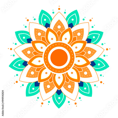 Obraz na plátně mandala rangoli pattern background vector