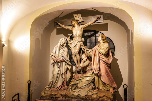 Interior of the Buergersaalkirche, Citizen's Hall Church at Munich, Germany. It was built in 1709