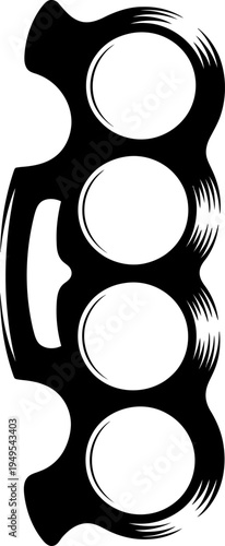 Black silhouette of brass knuckles weapon icon