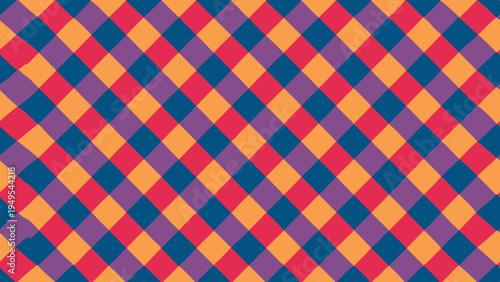 Bold Geometric Pattern with Vibrant Diamond Shapes and Contrasting Colors