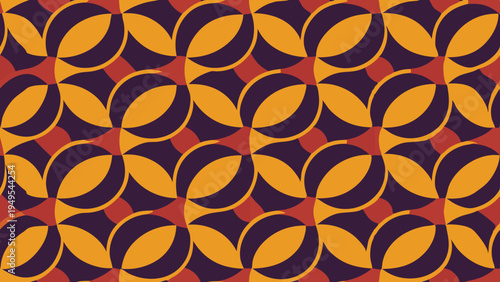 Abstract retro floral pattern background in earthy tones