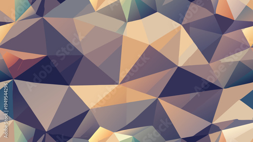 Abstract polygonal background with triangles and warm color palette