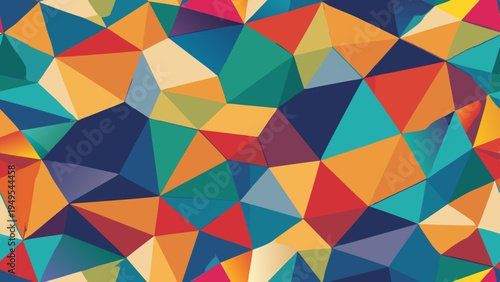 Geometric triangle pattern with bold colors in flat style
