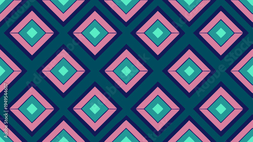 Seamless geometric diamond pattern with retro color scheme