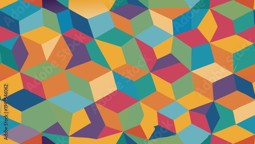 Colorful abstract geometric cubes vector background pattern illustration