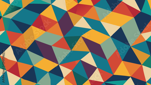 Abstract geometric colorful triangle pattern retro style background design