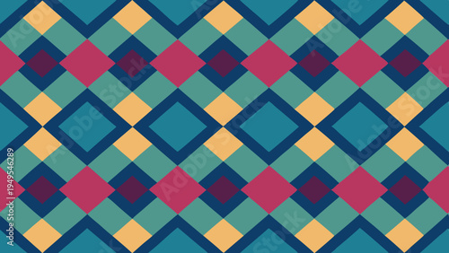 Geometric rhombus pattern with bold colors for versatile use