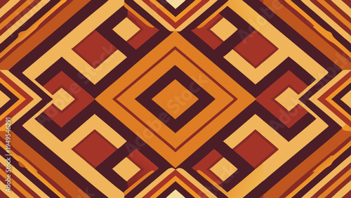Abstract geometric pattern with warm earth tone color palette