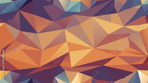 Abstract polygonal background with warm and cool color palette