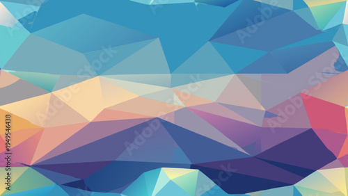 Geometric facets abstract background in blue, violet and yellow