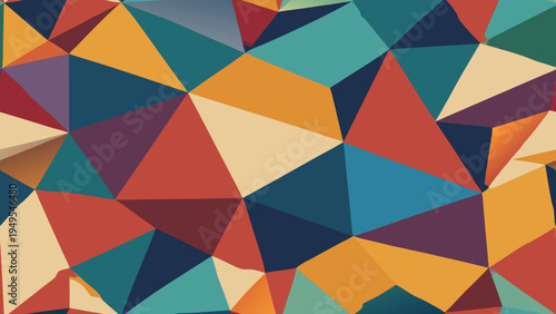 Geometric shapes and patterns in a retro color palette