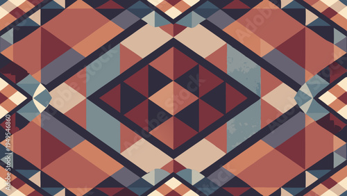 Abstract geometric pattern with triangles and diamond shapes