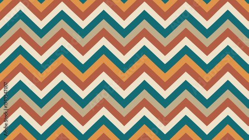 Retro chevron pattern background with autumn earth tone colors