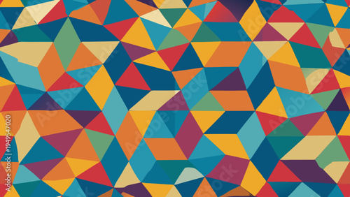 Abstract geometric pattern with colorful triangles and polygons design
