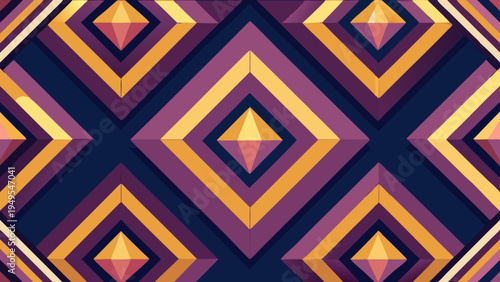 Geometric pattern with diamonds and stripes using contrasting colors