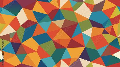 Vibrant geometric pattern background with mosaic triangular shapes