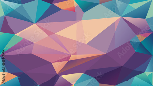 Geometric low-poly background with vibrant color variations and gradients