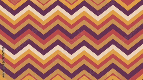 Retro chevron pattern with warm autumnal color palette