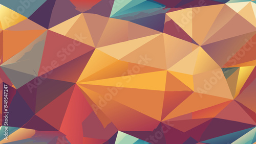 Abstract polygonal background featuring warm earth tone colors