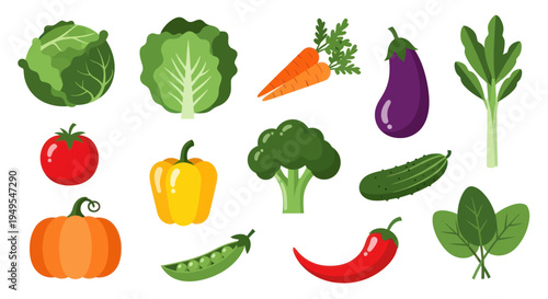 Vibrant vector vegetables illustration