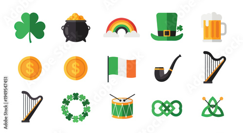 St patricks day icon set