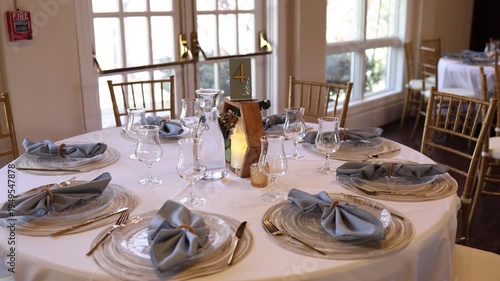 Elegant wedding reception table setting