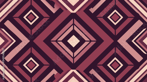 Abstract geometric diamond pattern with retro color scheme design