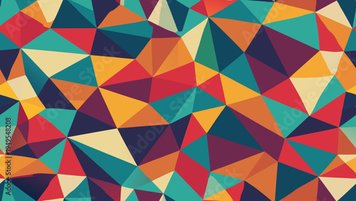 Colorful polygonal mosaic background in retro style design