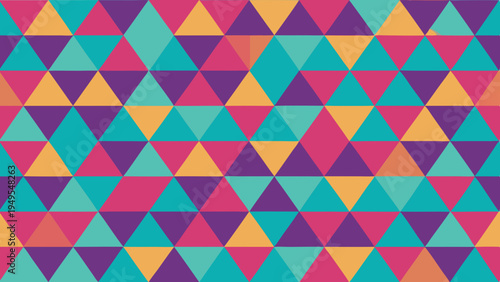 Colorful abstract geometric pattern with triangles in vibrant hues