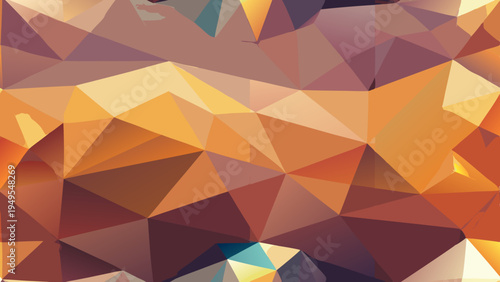 Abstract triangular background pattern in warm colors and gradients