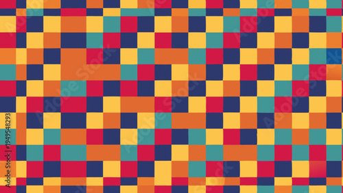 Abstract square pattern with bright bold color palette