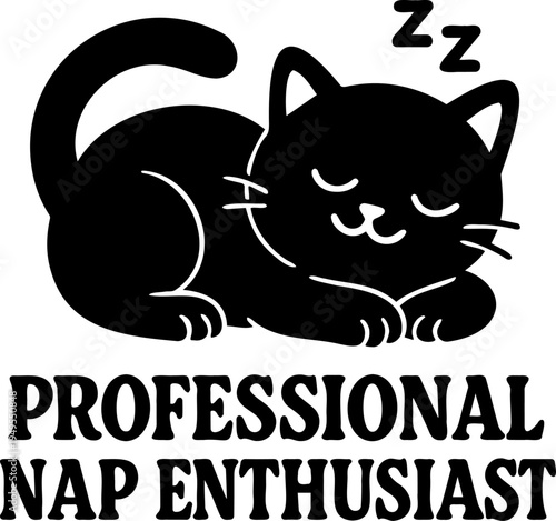 Funny cat quotes and cat lover sayings - cute black and white cat silhouettes, cat mom and cat dad designs, pet humor typography set