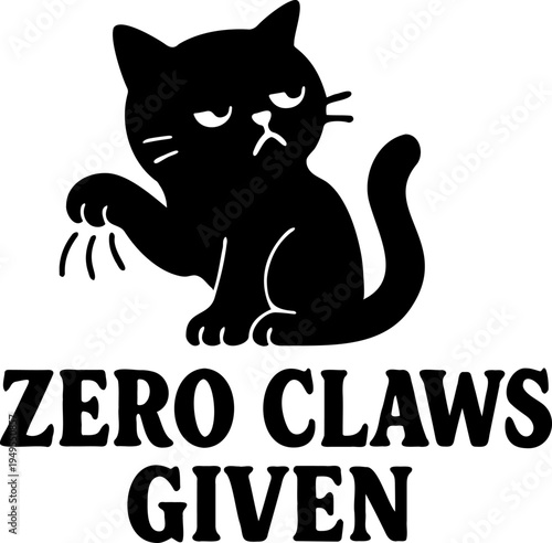 Funny cat quotes and cat lover sayings - cute black and white cat silhouettes, cat mom and cat dad designs, pet humor typography set