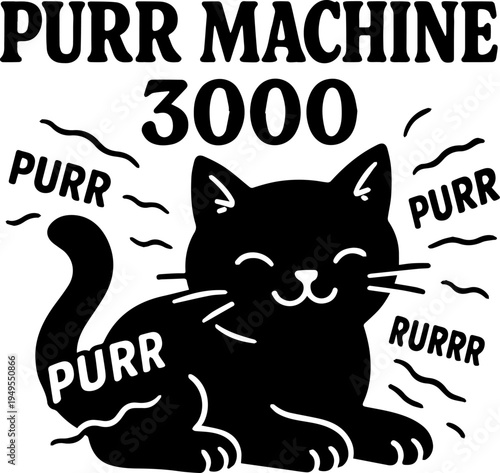 Funny cat quotes and cat lover sayings - cute black and white cat silhouettes, cat mom and cat dad designs, pet humor typography set