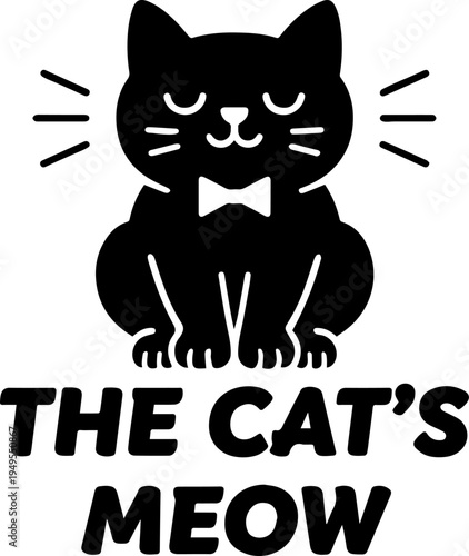 Funny cat quotes and cat lover sayings - cute black and white cat silhouettes, cat mom and cat dad designs, pet humor typography set