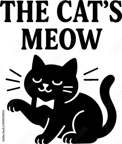 Funny cat quotes and cat lover sayings - cute black and white cat silhouettes, cat mom and cat dad designs, pet humor typography set