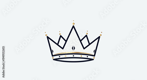 Elegant Outline Crown with Gold Details in Bright Studio