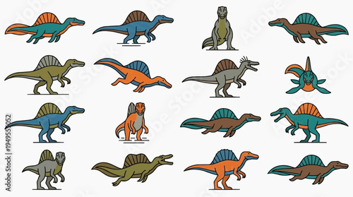 Collection of Various Dinosaur Illustrations Displayed