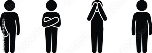 Human emotion icons set showing different feelings including pain, anger, sadness and neutral mood isolated vector people symbols illustration