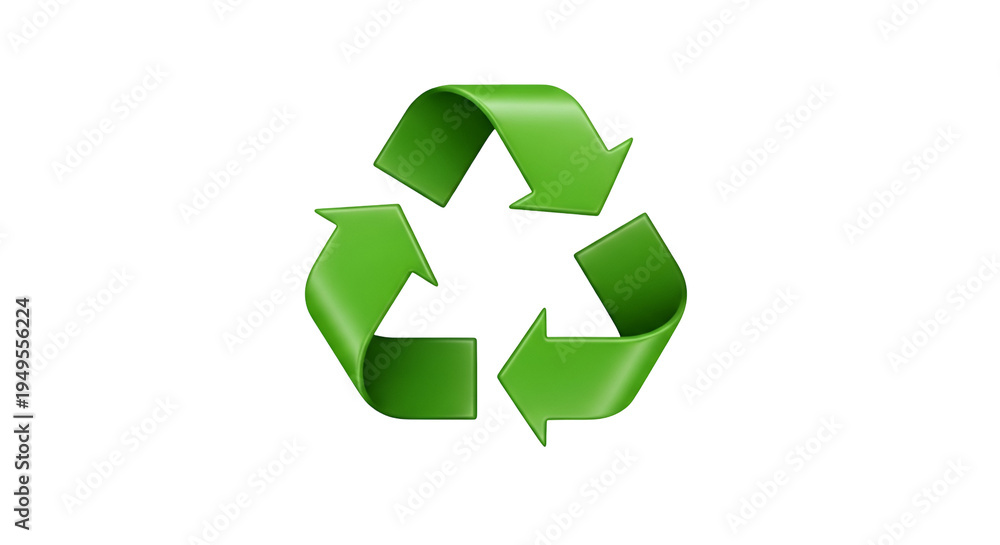 Fototapeta premium Green recycling symbol made arrows 1.