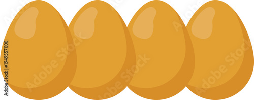 Four Golden Chicken Eggs in a Row