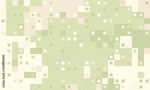 Abstract pixelated background in calming pastel greens and creams.  Ideal for website banners, presentations, or as a texture overlay.  Evokes feelings of serenity and digital modernity.