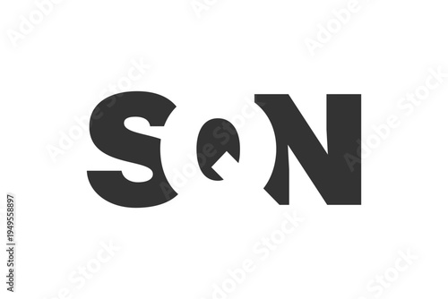 SQN logo design. Initial letter S Q N bold font style for tech startups, consulting, corporate branding. Creative company name, headlines typography identity, trendy logotype.