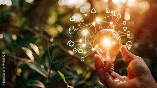 Wallpaper Mural Hand Holding Glowing Light Bulb with Digital Innovation Network Torontodigital.ca