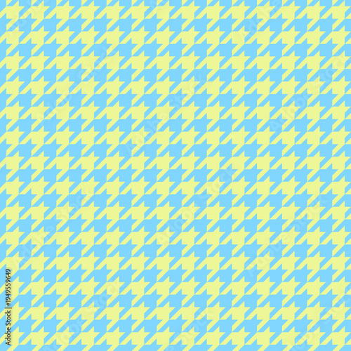 Vibrant houndstooth pattern in pastel blue and yellow.  Perfect for textile design, website backgrounds, or fashion projects.